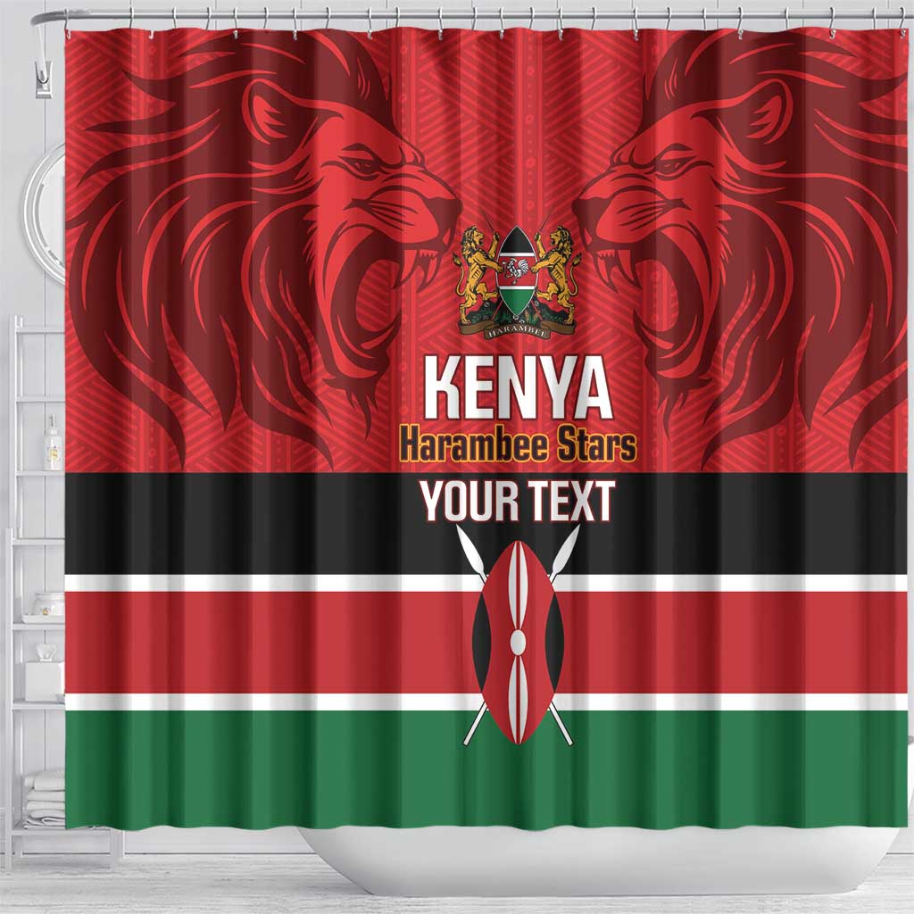 Custom Kenya Football Shower Curtain Come On Harambee Stars LT14