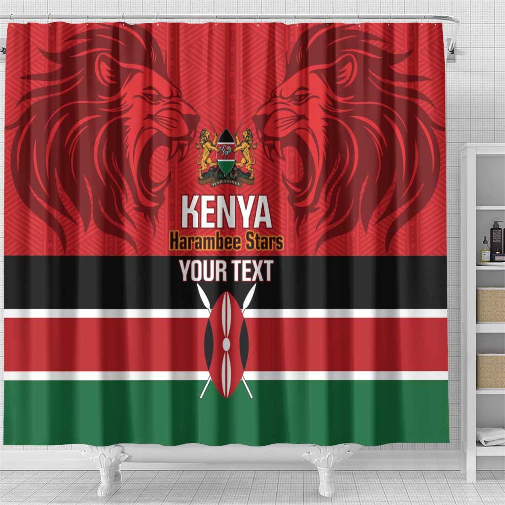 Custom Kenya Football Shower Curtain Come On Harambee Stars LT14