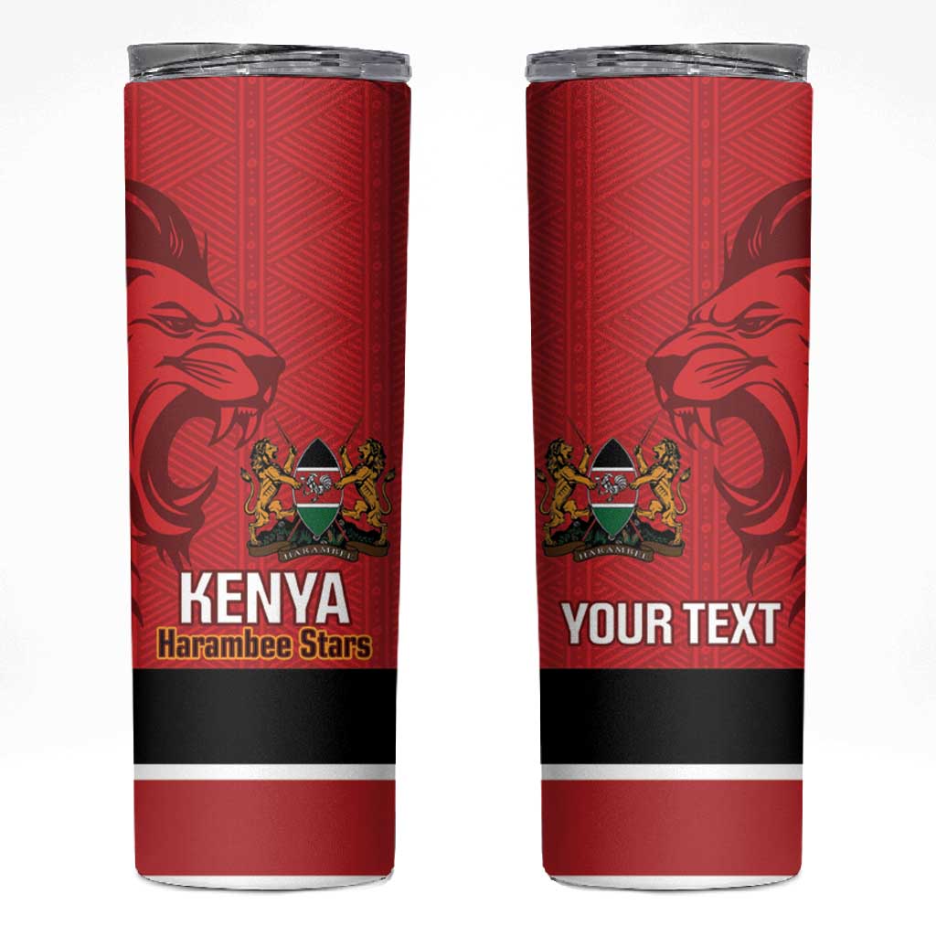 Custom Kenya Football Skinny Tumbler Go Harambee Stars African Pattern LT14