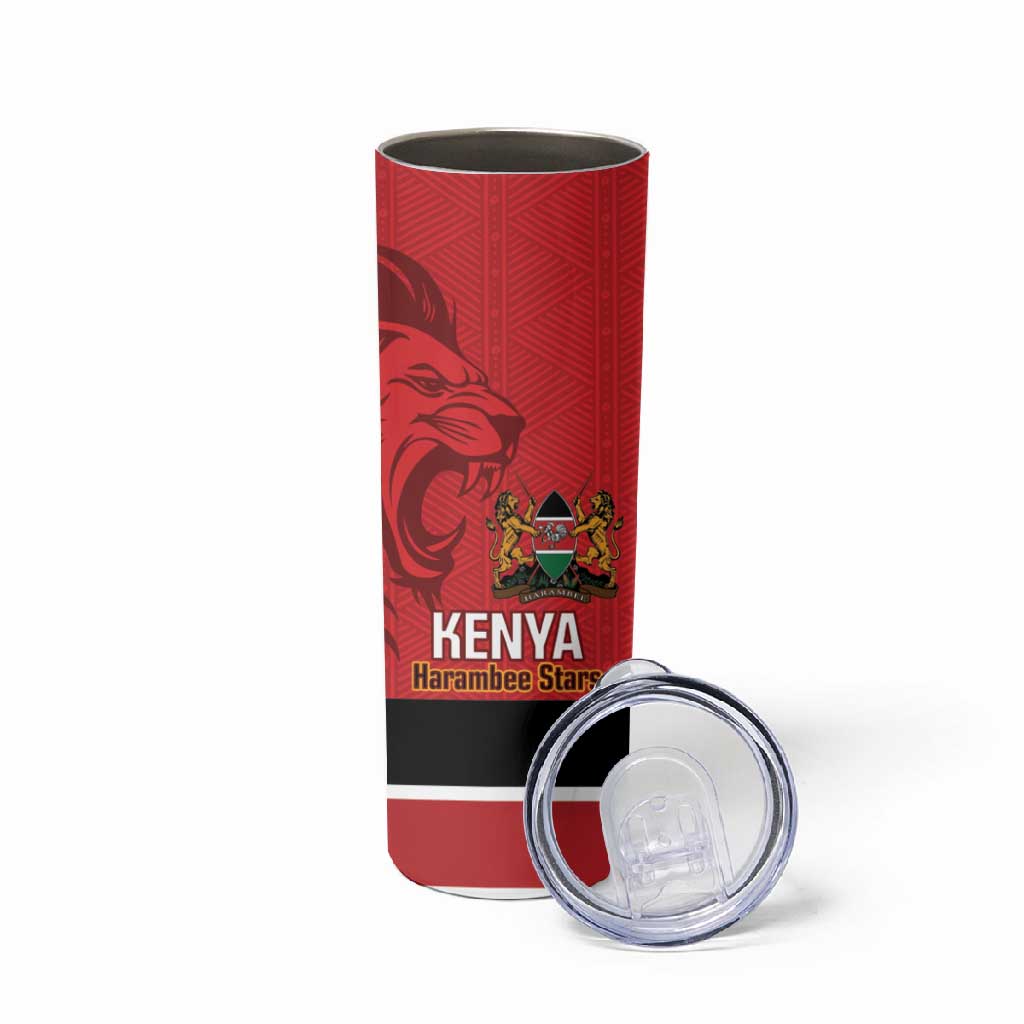 Custom Kenya Football Skinny Tumbler Go Harambee Stars African Pattern LT14