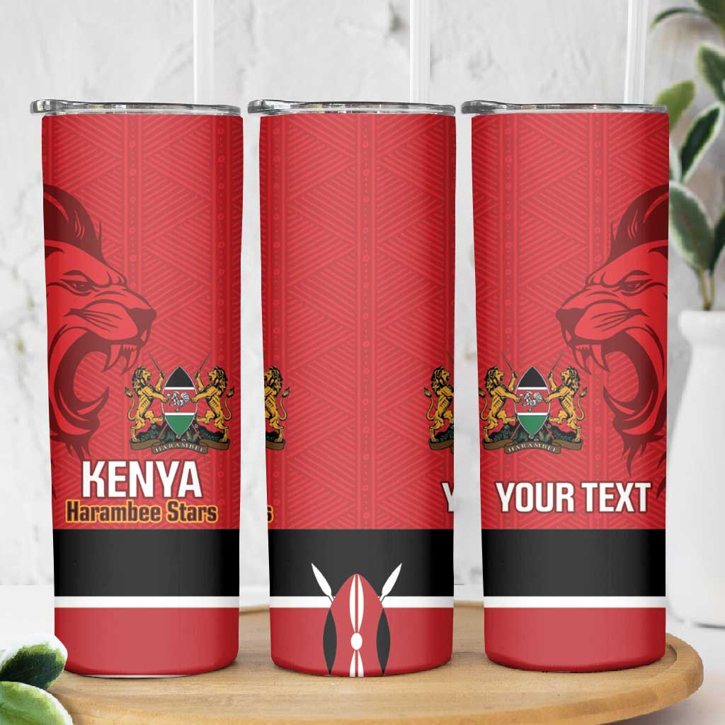 Custom Kenya Football Skinny Tumbler Go Harambee Stars African Pattern LT14