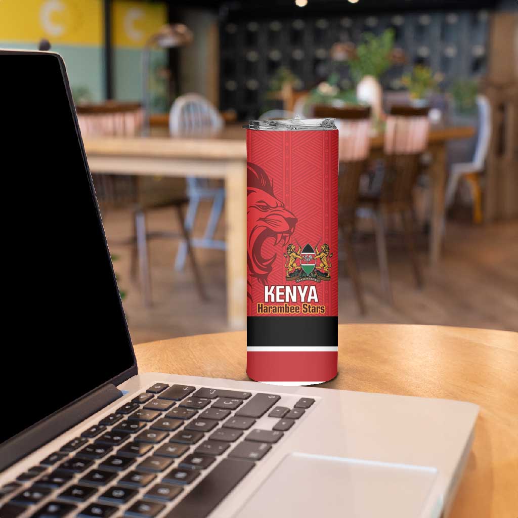 Custom Kenya Football Skinny Tumbler Go Harambee Stars African Pattern LT14