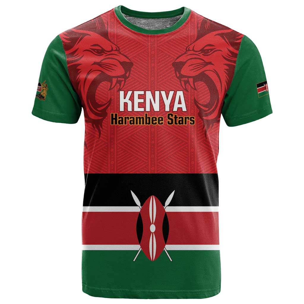 Custom Kenya Football T shirt Go Harambee Stars African Pattern LT14