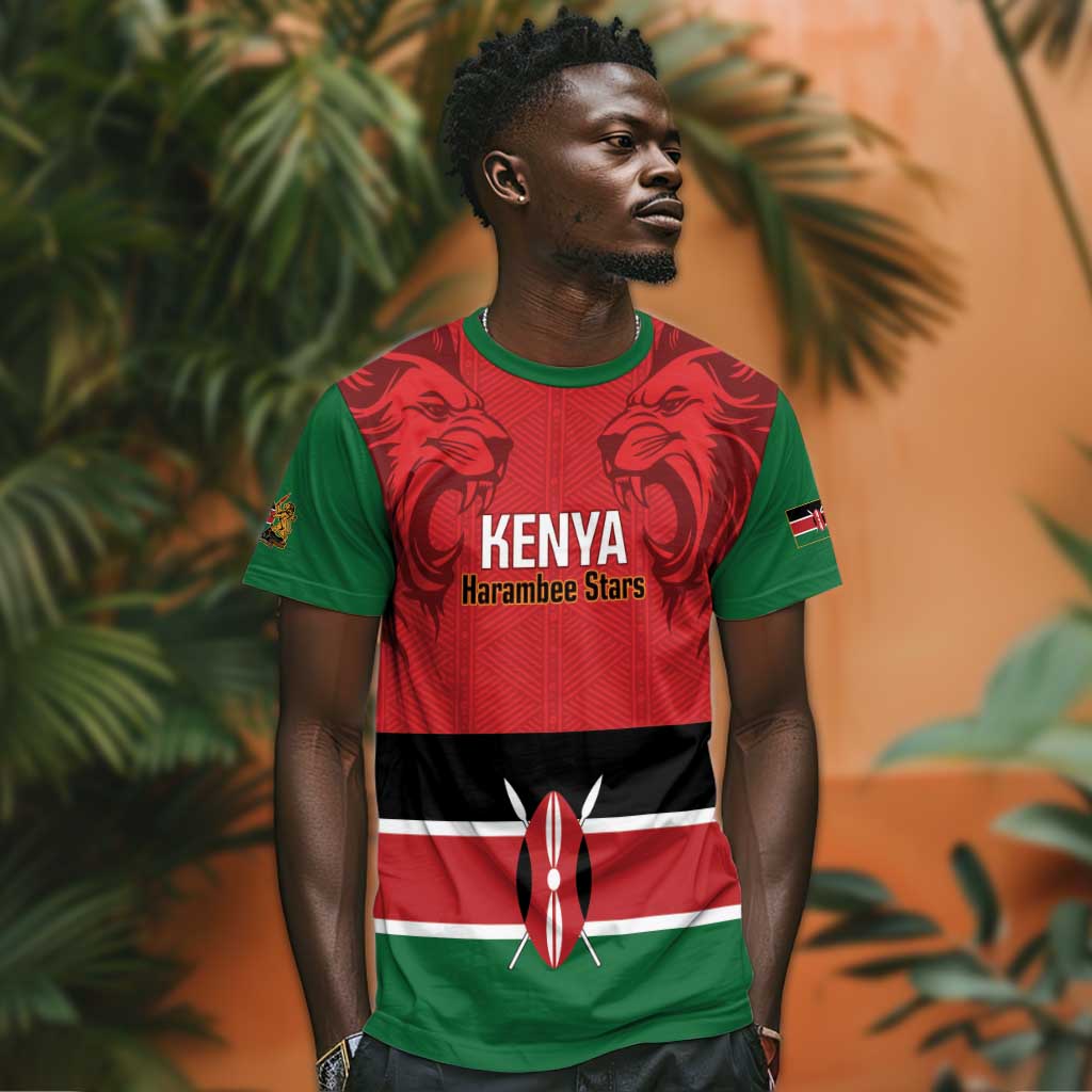 Custom Kenya Football T shirt Go Harambee Stars African Pattern LT14
