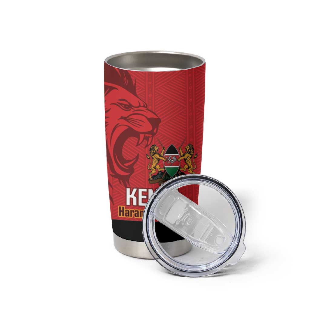Custom Kenya Football Tumbler Cup Go Harambee Stars African Pattern LT14