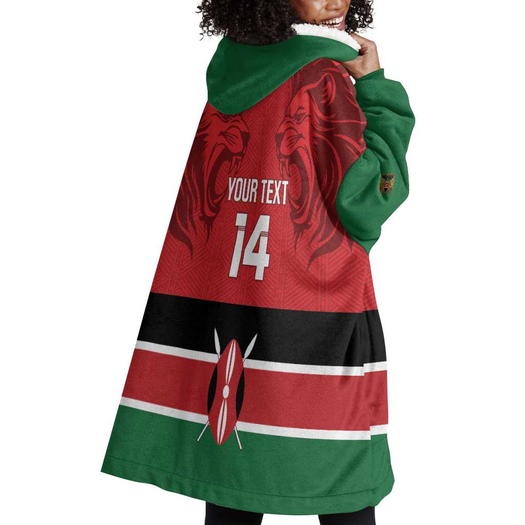 Custom Kenya Football Wearable Blanket Hoodie Go Harambee Stars African Pattern LT14
