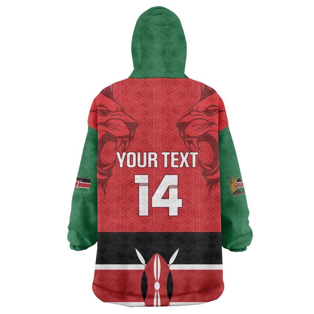 Custom Kenya Football Wearable Blanket Hoodie Go Harambee Stars African Pattern LT14