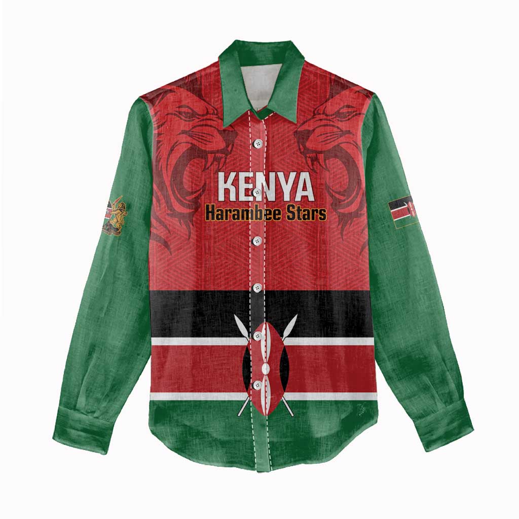 Custom Kenya Football Women Casual Shirt Go Harambee Stars African Pattern LT14