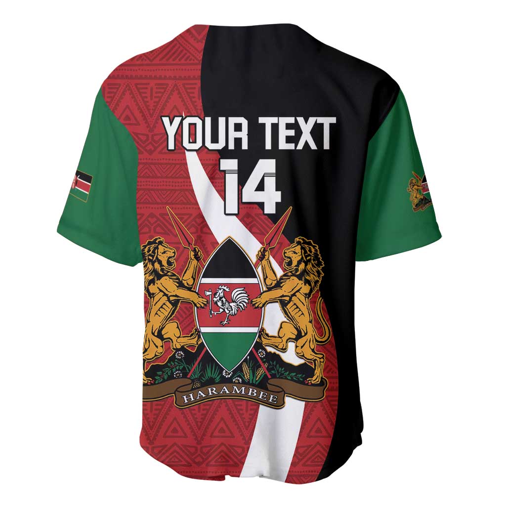Custom Kenya Football Baseball Jersey Maasai Shield Coat Of Arms Style LT14