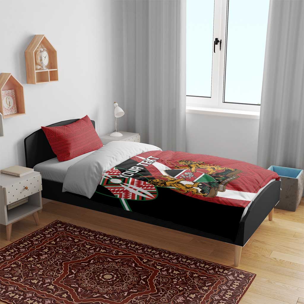Custom Kenya Football Bedding Set Maasai Shield Coat Of Arms Style LT14