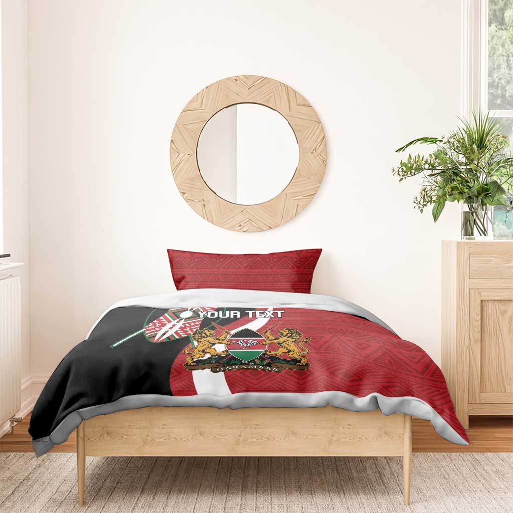 Custom Kenya Football Bedding Set Maasai Shield Coat Of Arms Style LT14