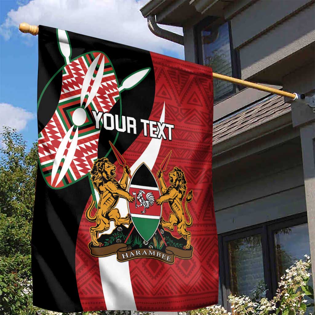 Custom Kenya Football Garden Flag Maasai Shield Coat Of Arms Style LT14