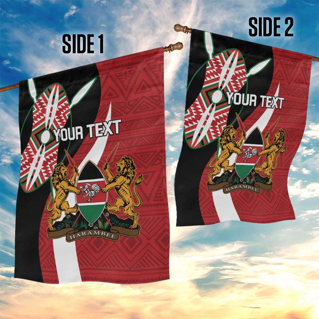 Custom Kenya Football Garden Flag Maasai Shield Coat Of Arms Style LT14