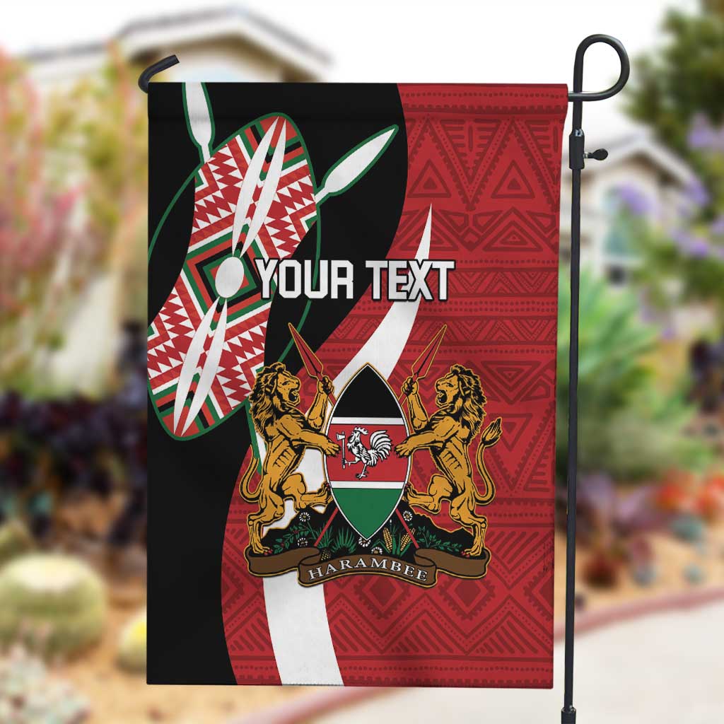 Custom Kenya Football Garden Flag Maasai Shield Coat Of Arms Style LT14
