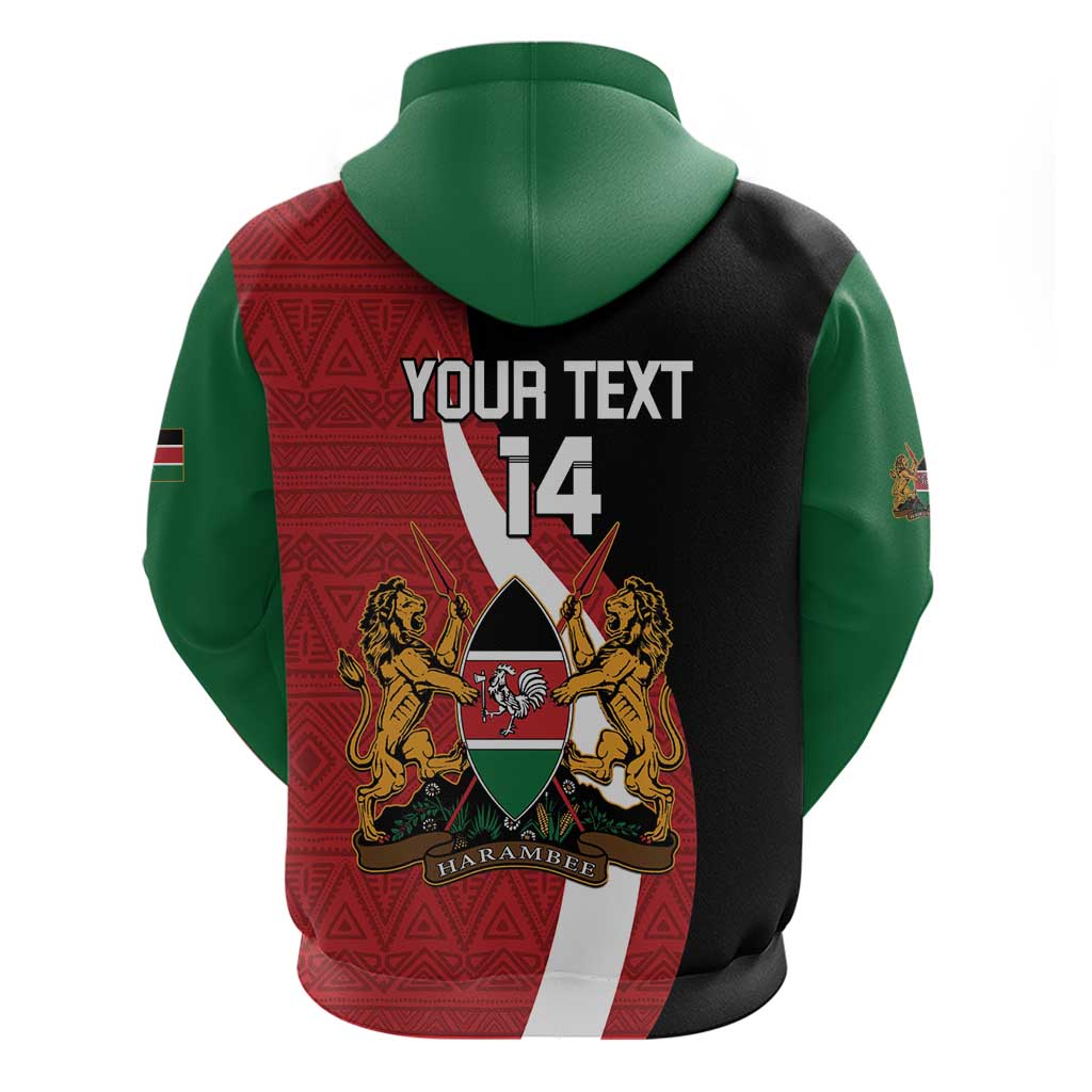 Custom Kenya Football Hoodie Maasai Shield Coat Of Arms Style LT14