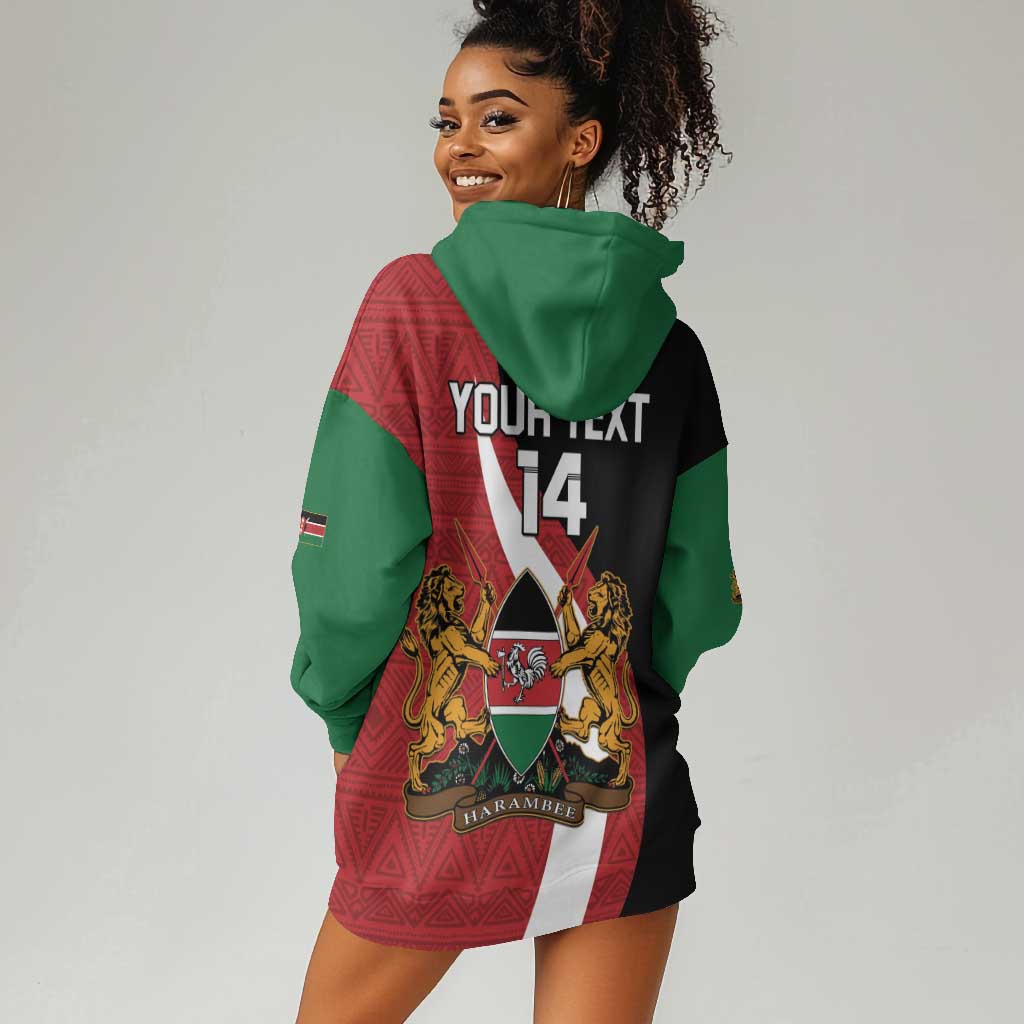 Custom Kenya Football Hoodie Dress Maasai Shield Coat Of Arms Style LT14