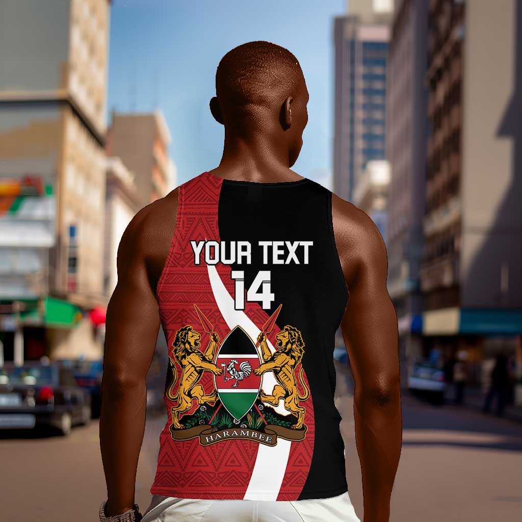 Custom Kenya Football Men Tank Top Maasai Shield Coat Of Arms Style LT14