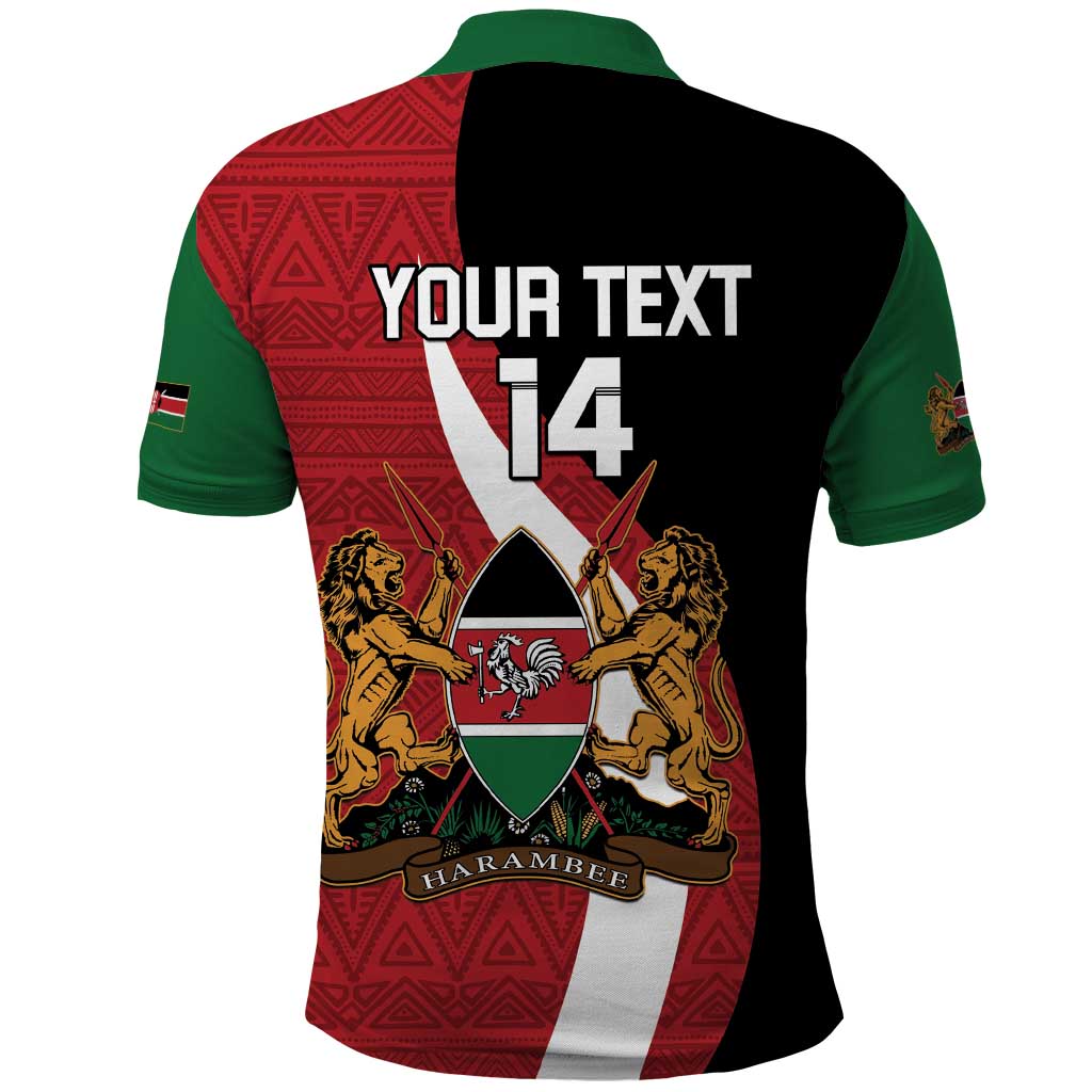 Custom Kenya Football Polo Shirt Maasai Shield Coat Of Arms Style LT14