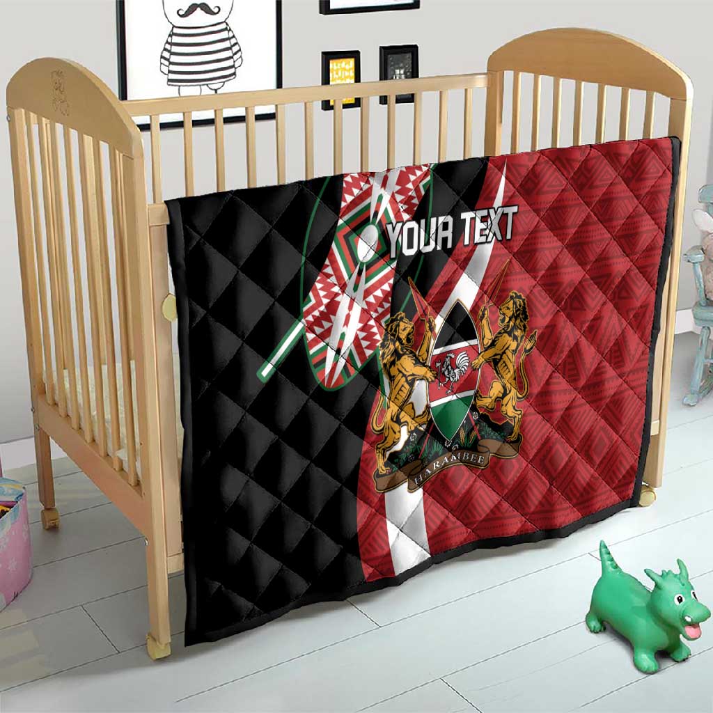 Custom Kenya Football Quilt Maasai Shield Coat Of Arms Style LT14