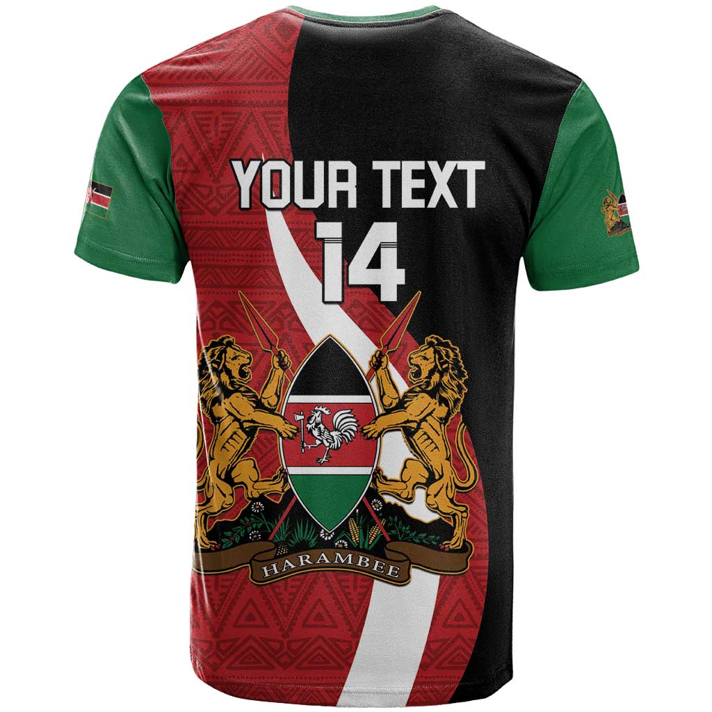 Custom Kenya Football T shirt Maasai Shield Coat Of Arms Style LT14