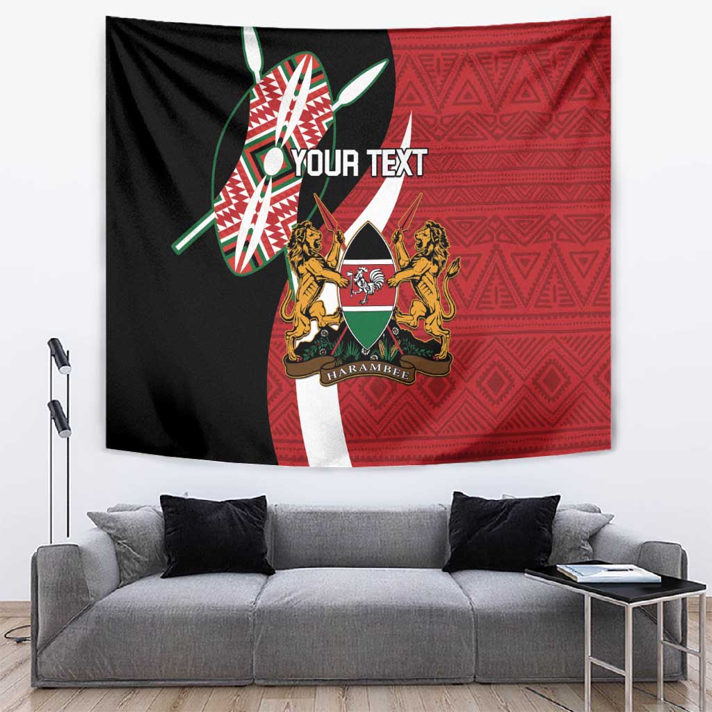 Custom Kenya Football Tapestry Maasai Shield Coat Of Arms Style LT14