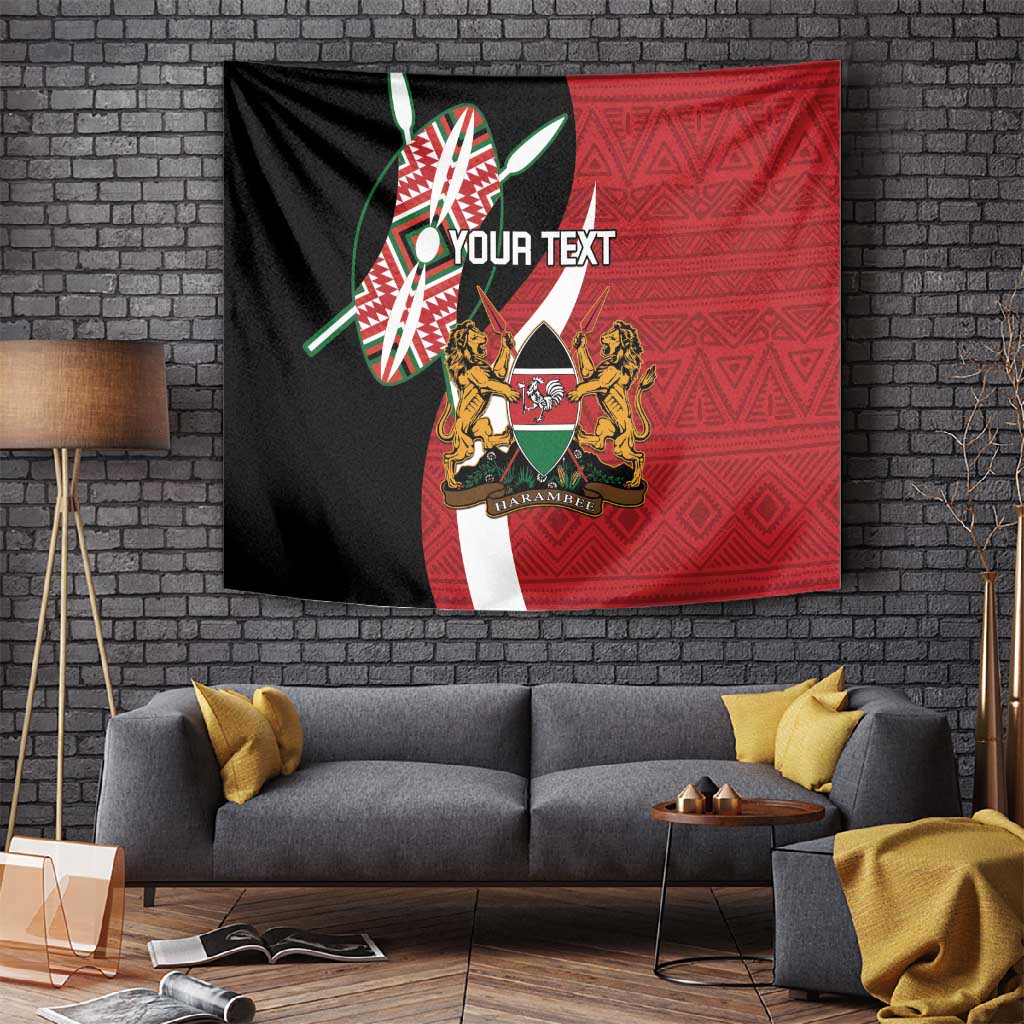 Custom Kenya Football Tapestry Maasai Shield Coat Of Arms Style LT14