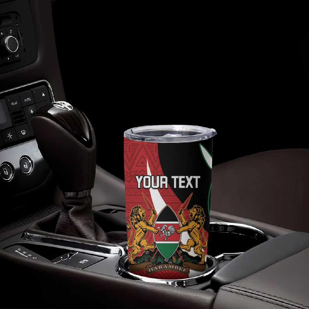 Custom Kenya Football Tumbler Cup Maasai Shield Coat Of Arms Style LT14