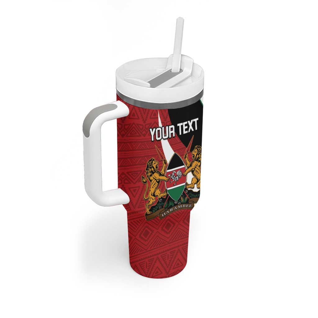 Custom Kenya Football Tumbler With Handle Maasai Shield Coat Of Arms Style LT14