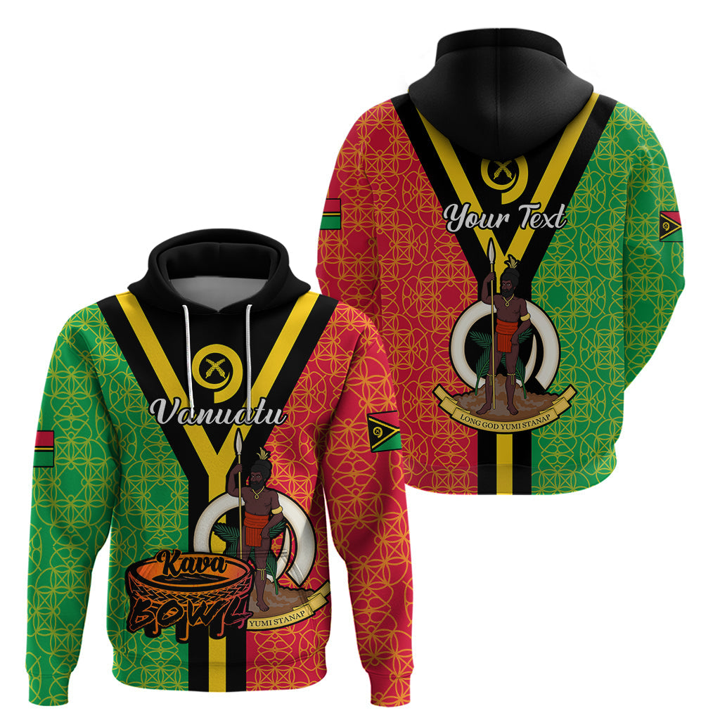 Custom Vanuatu Hoodie Kava Bowl Mix Sand Drawing Flag Style LT14