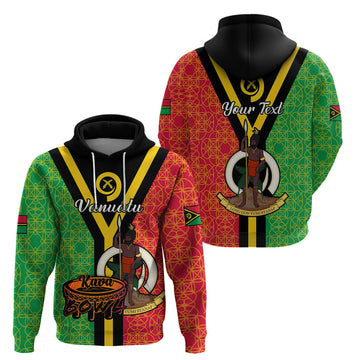 Custom Vanuatu Hoodie Kava Bowl Mix Sand Drawing Flag Style LT14