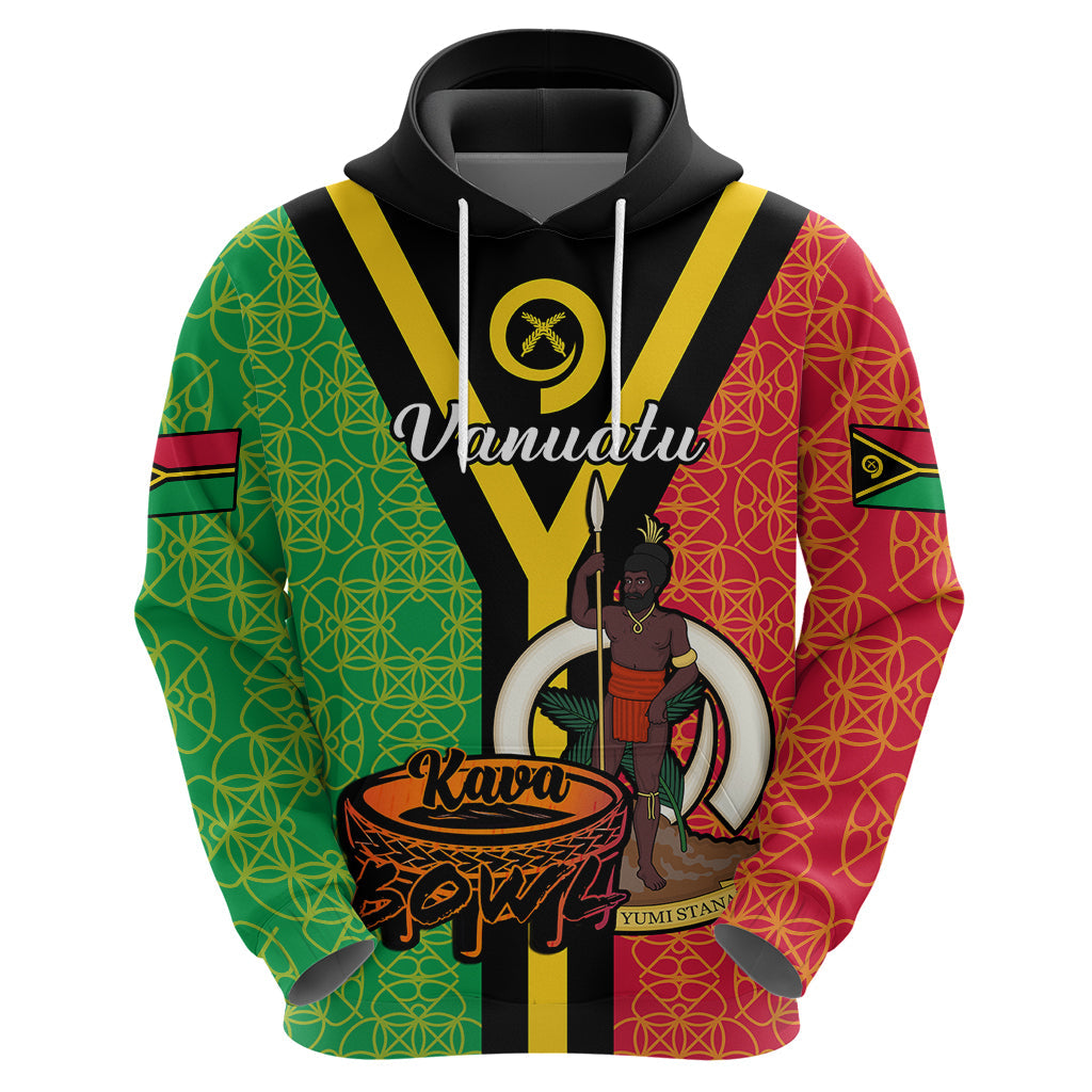 Custom Vanuatu Hoodie Kava Bowl Mix Sand Drawing Flag Style LT14
