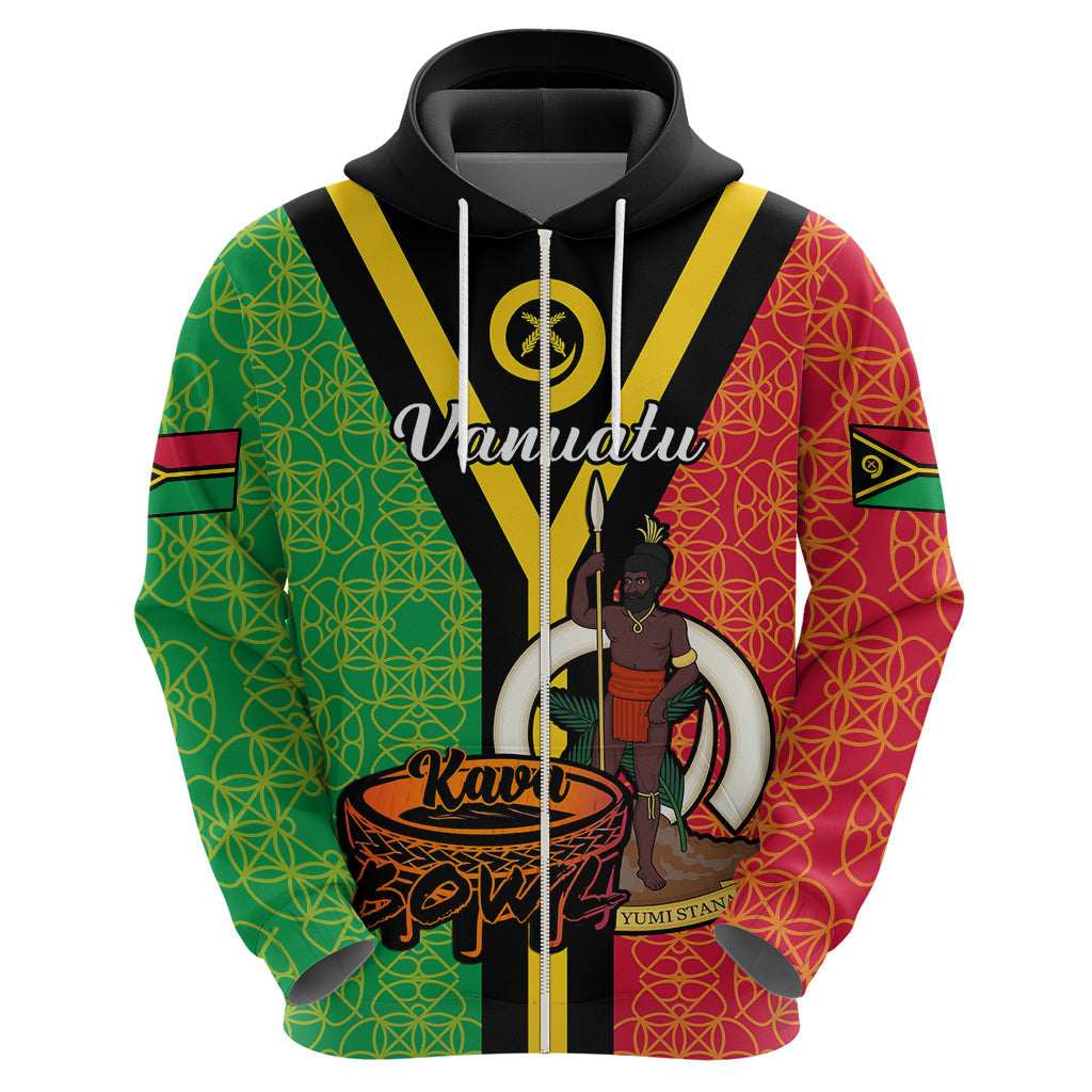 Custom Vanuatu Hoodie Kava Bowl Mix Sand Drawing Flag Style LT14