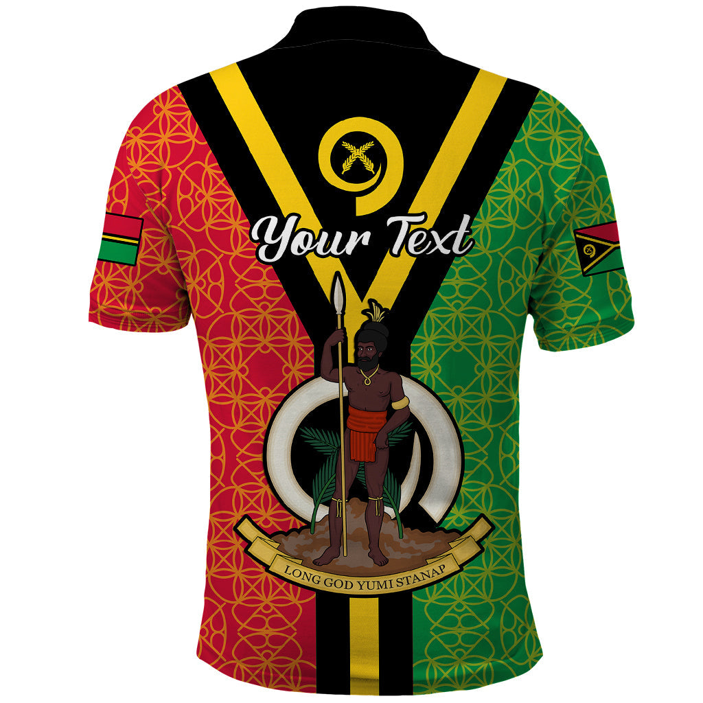 Custom Vanuatu Polo Shirt Kava Bowl Mix Sand Drawing Flag Style LT14