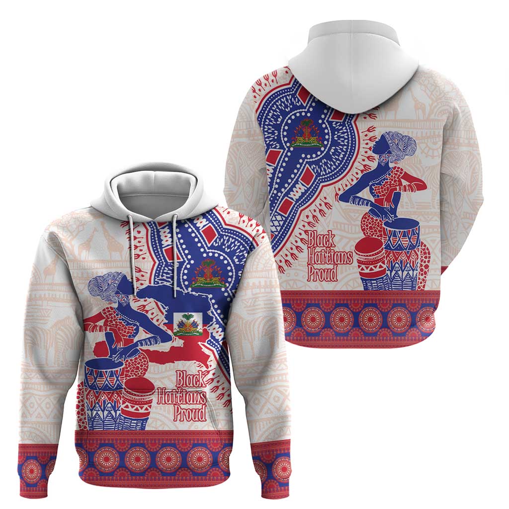 Afro-Haitians Proud Hoodie Haiti Coat Of Arms Dashiki LT14