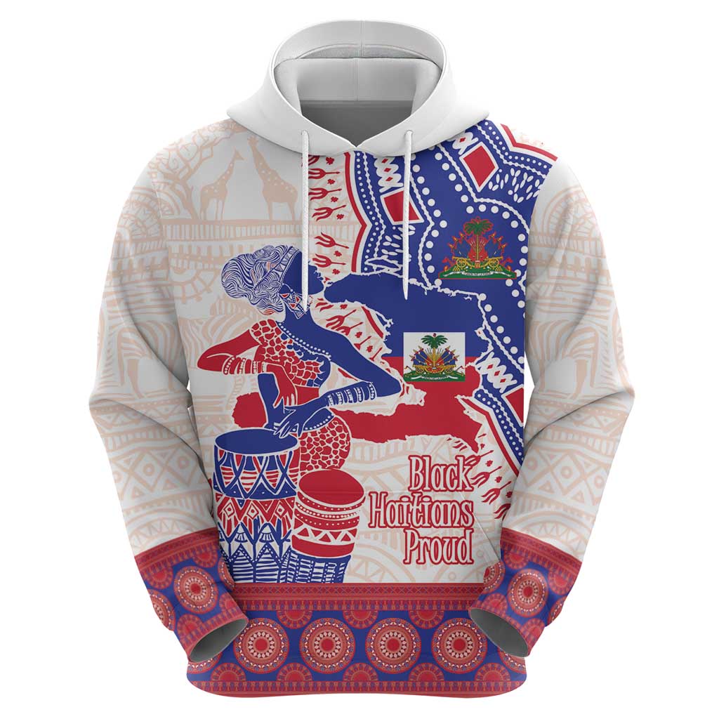 Afro-Haitians Proud Hoodie Haiti Coat Of Arms Dashiki LT14