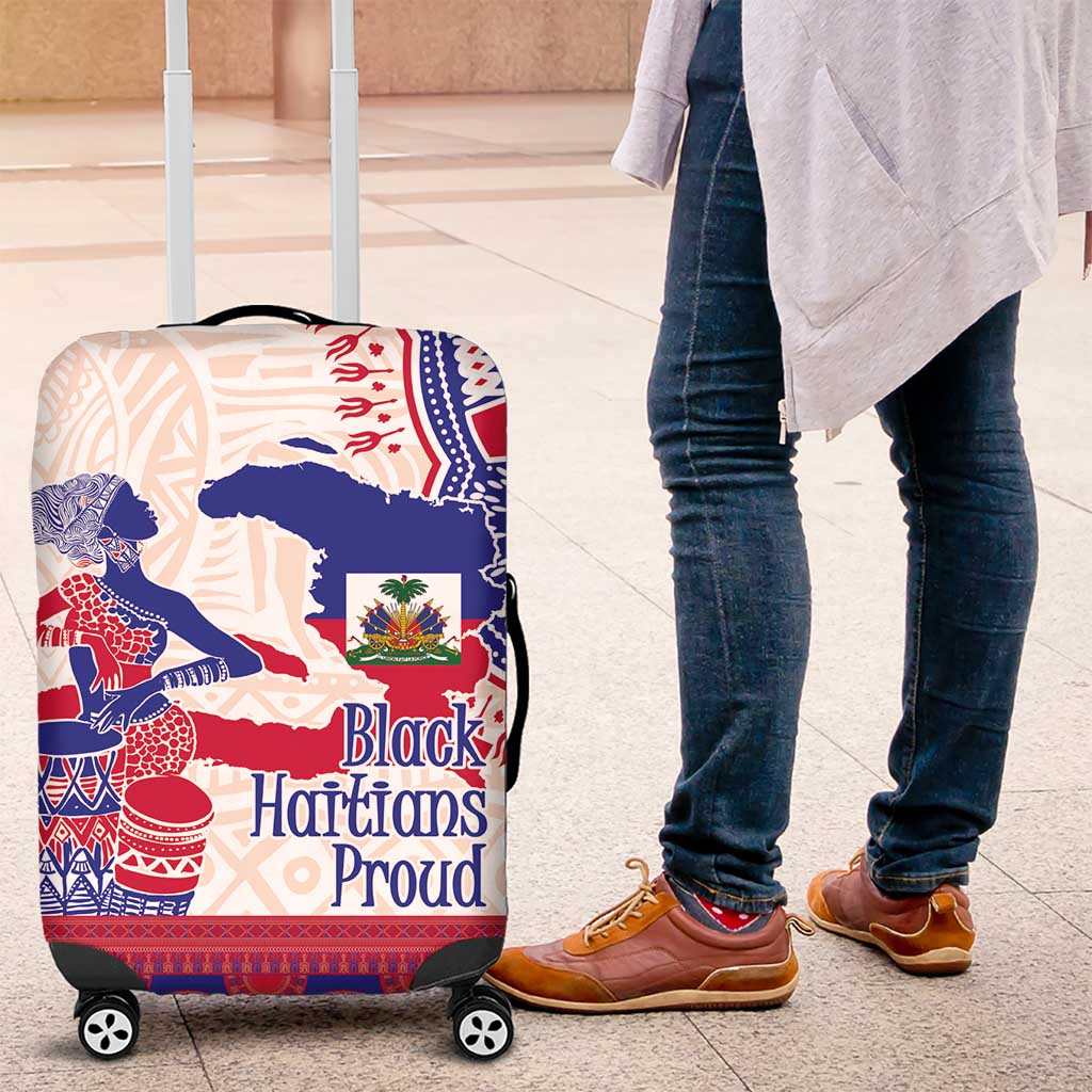 Afro-Haitians Proud Luggage Cover Haiti Coat Of Arms Dashiki LT14