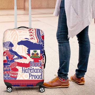 Afro-Haitians Proud Luggage Cover Haiti Coat Of Arms Dashiki LT14