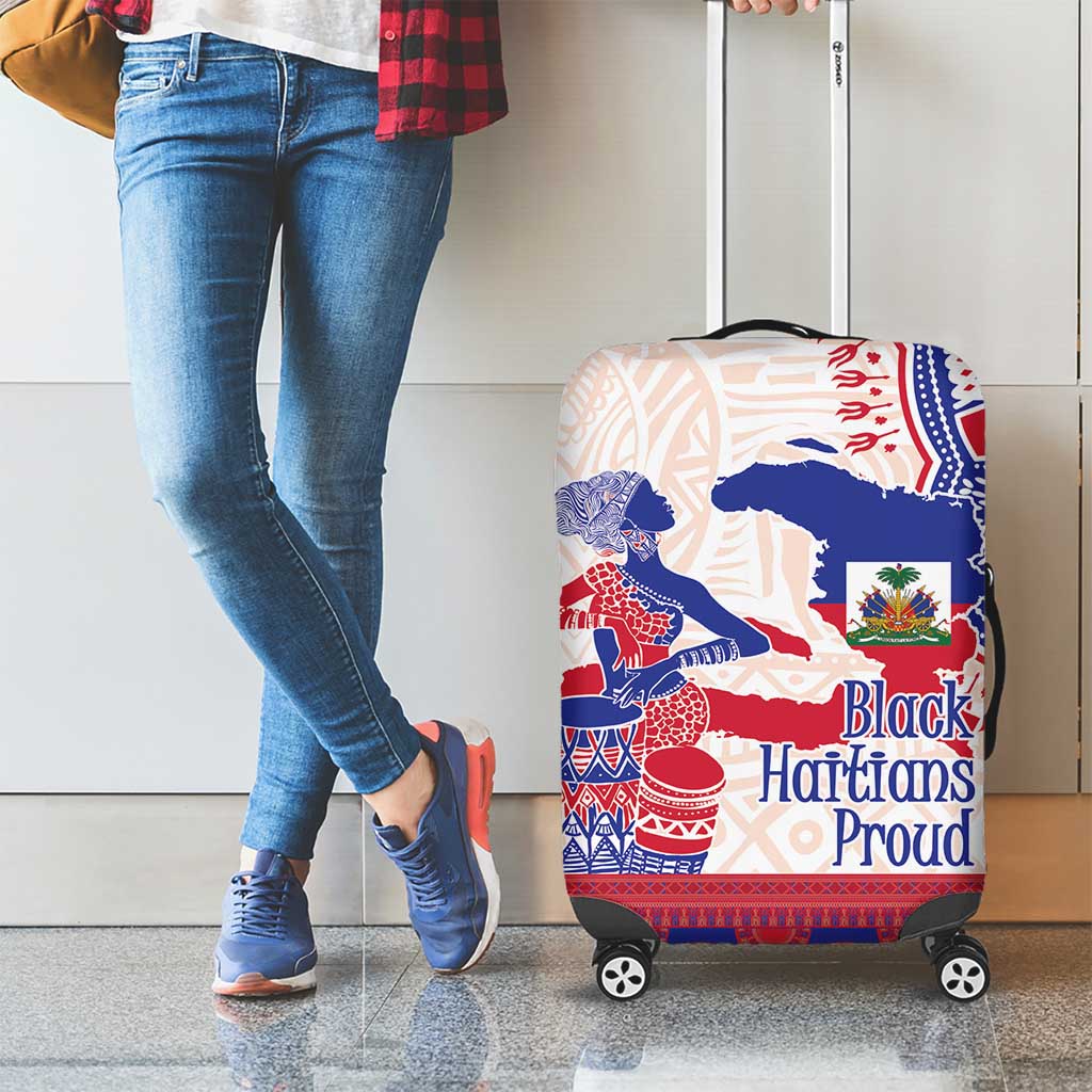 Afro-Haitians Proud Luggage Cover Haiti Coat Of Arms Dashiki LT14