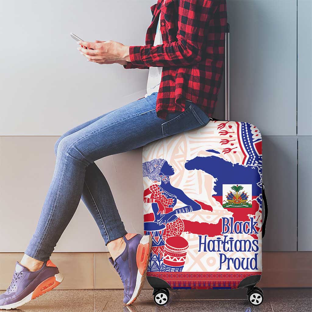 Afro-Haitians Proud Luggage Cover Haiti Coat Of Arms Dashiki LT14