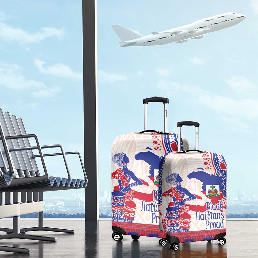 Afro-Haitians Proud Luggage Cover Haiti Coat Of Arms Dashiki LT14