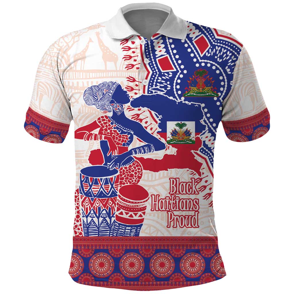 Afro-Haitians Proud Polo Shirt Haiti Coat Of Arms Dashiki LT14