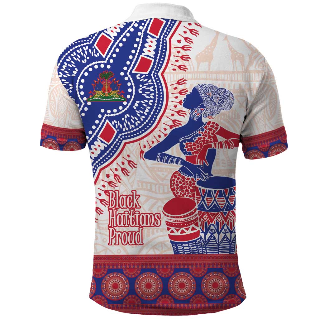 Afro-Haitians Proud Polo Shirt Haiti Coat Of Arms Dashiki LT14