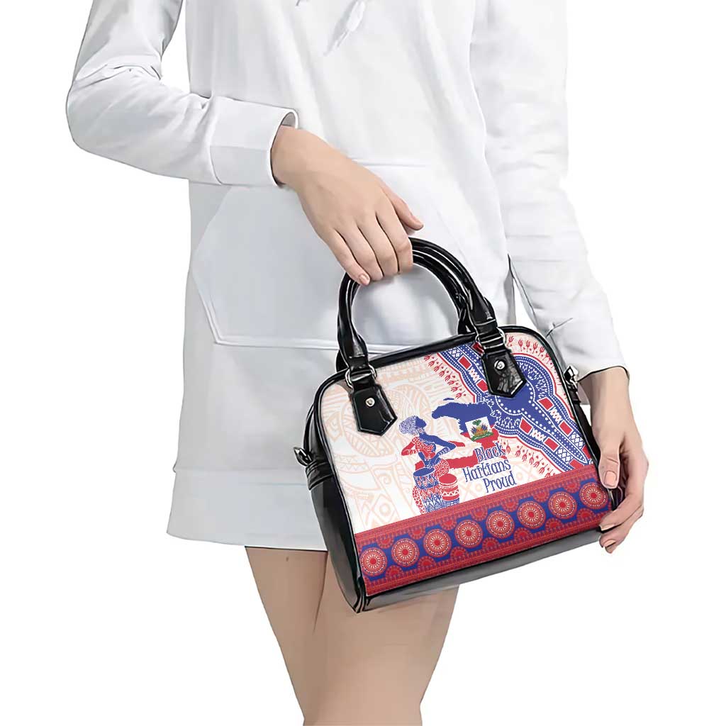 Afro-Haitians Proud Shoulder Handbag Haiti Coat Of Arms Dashiki LT14
