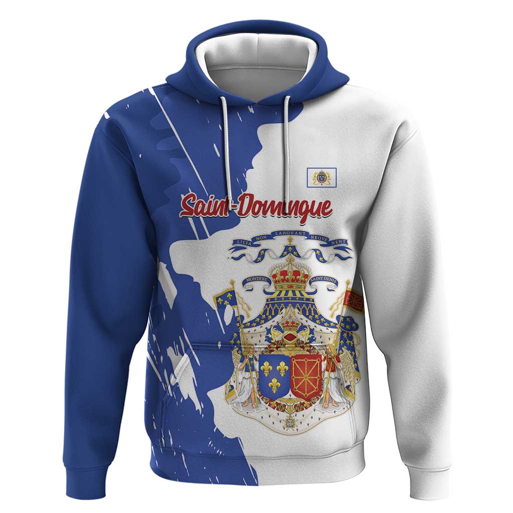 Personalised Saint-Domingue Hoodie Coat Of Arms Grunge Style LT14