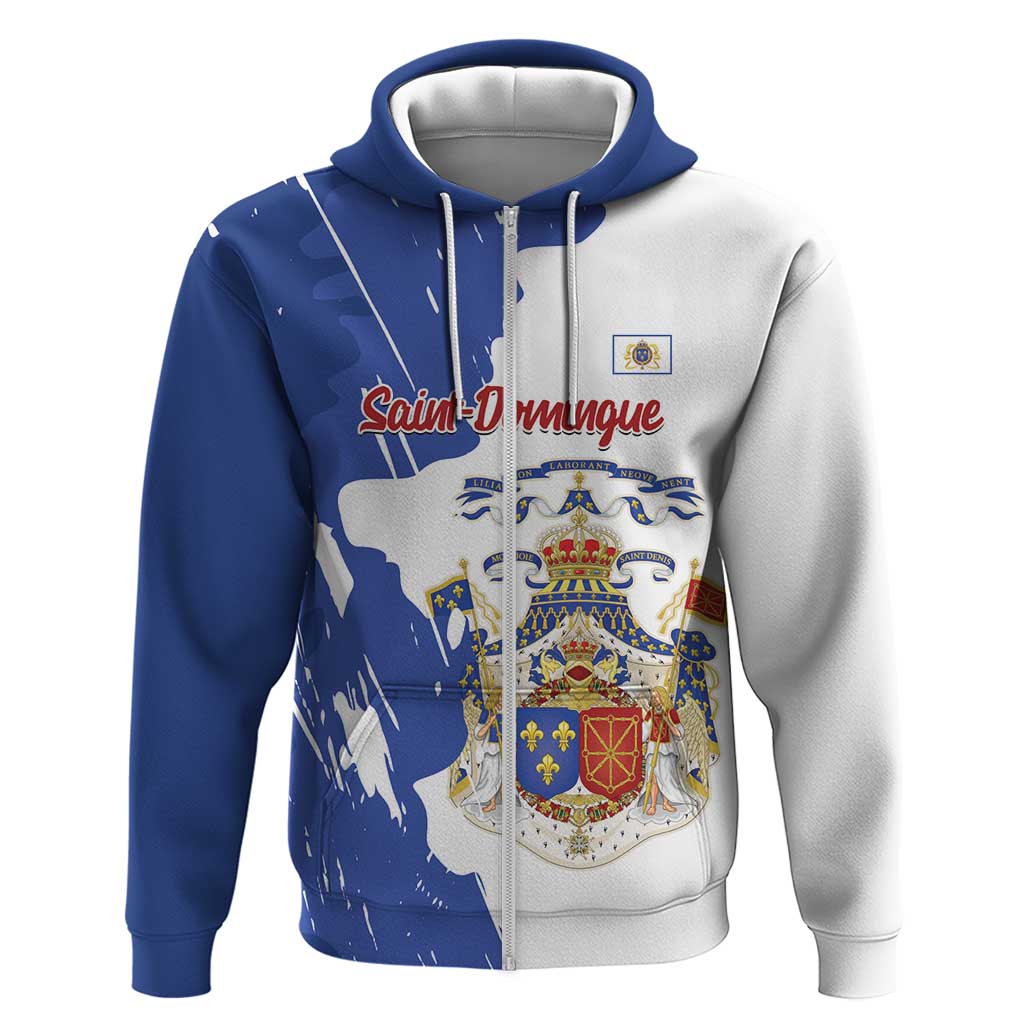 Personalised Saint-Domingue Hoodie Coat Of Arms Grunge Style LT14
