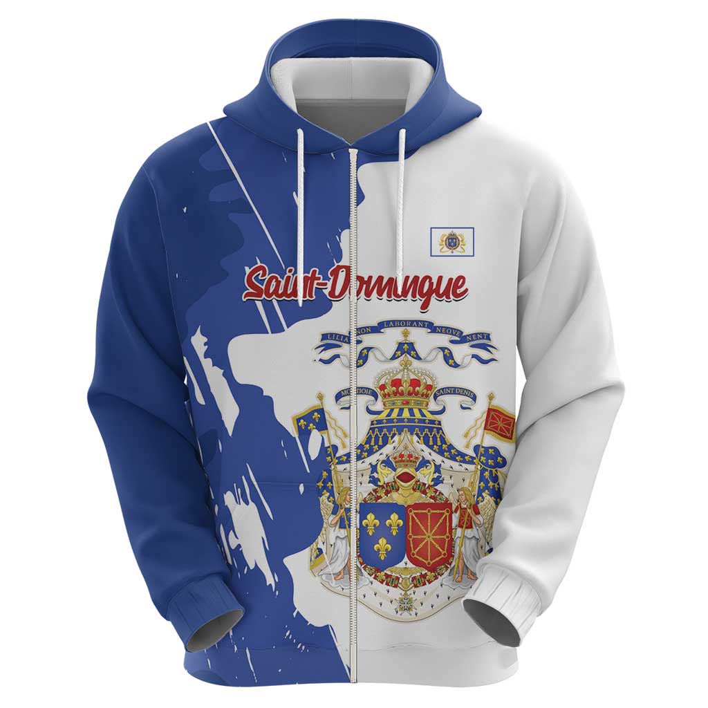 Personalised Saint-Domingue Hoodie Coat Of Arms Grunge Style LT14