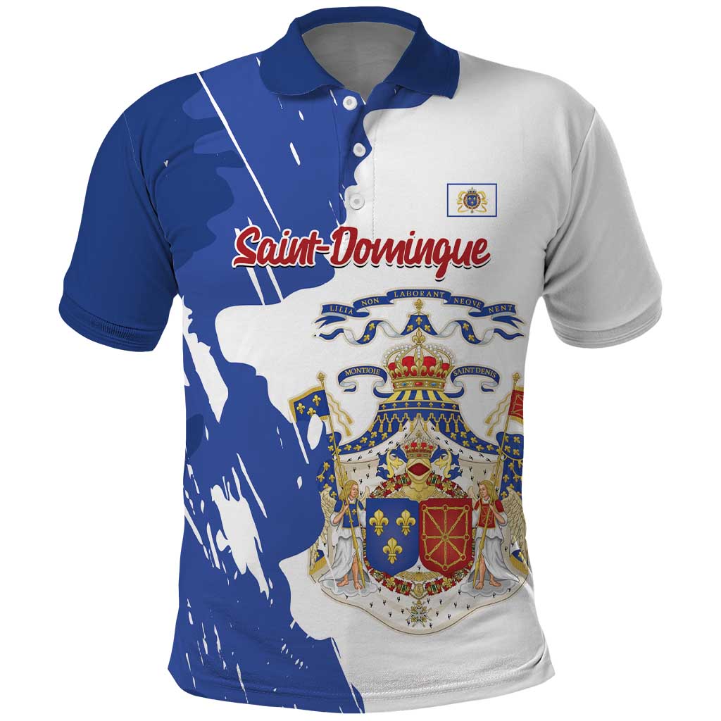 Personalised Saint-Domingue Polo Shirt Coat Of Arms Grunge Style LT14