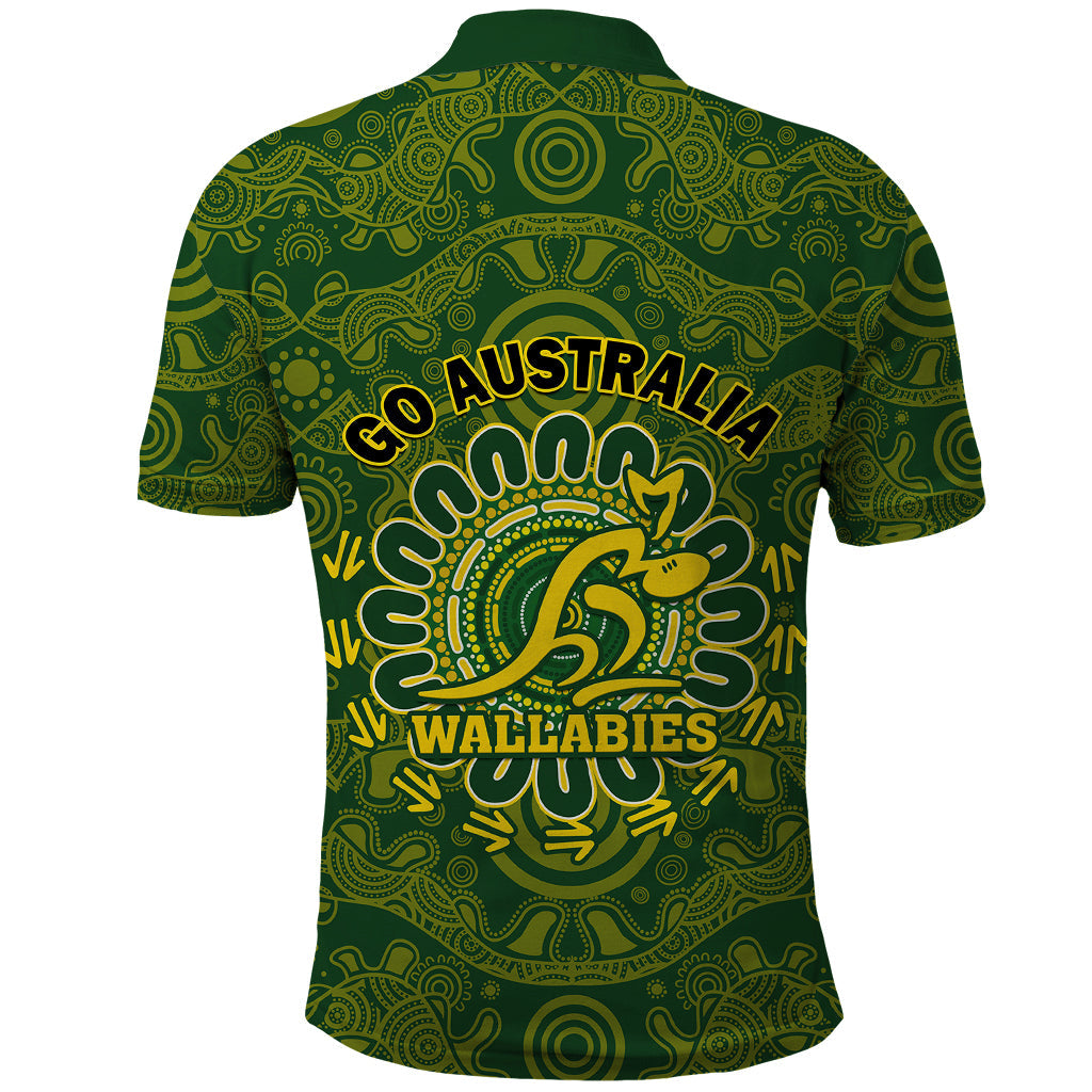 Australia Rugby Polo Shirt Wallabies 2023 Go Champions Indigenous Art LT14