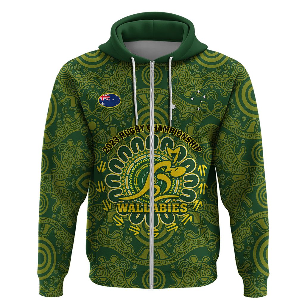 Personalised Australia Rugby Hoodie Wallabies 2023 Go Champions Indigenous Art LT14