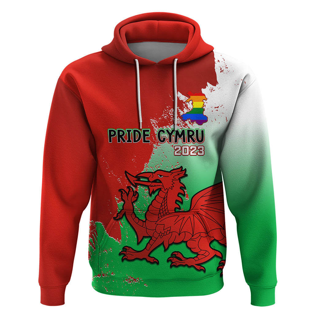 Pride Cymru Hoodie 2023 Wales LGBT With Welsh Red Dragon LT14
